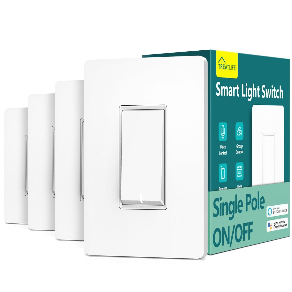 TREATLIFE Smart Light Switch Single Pole Works with | Smart Home - Image 1