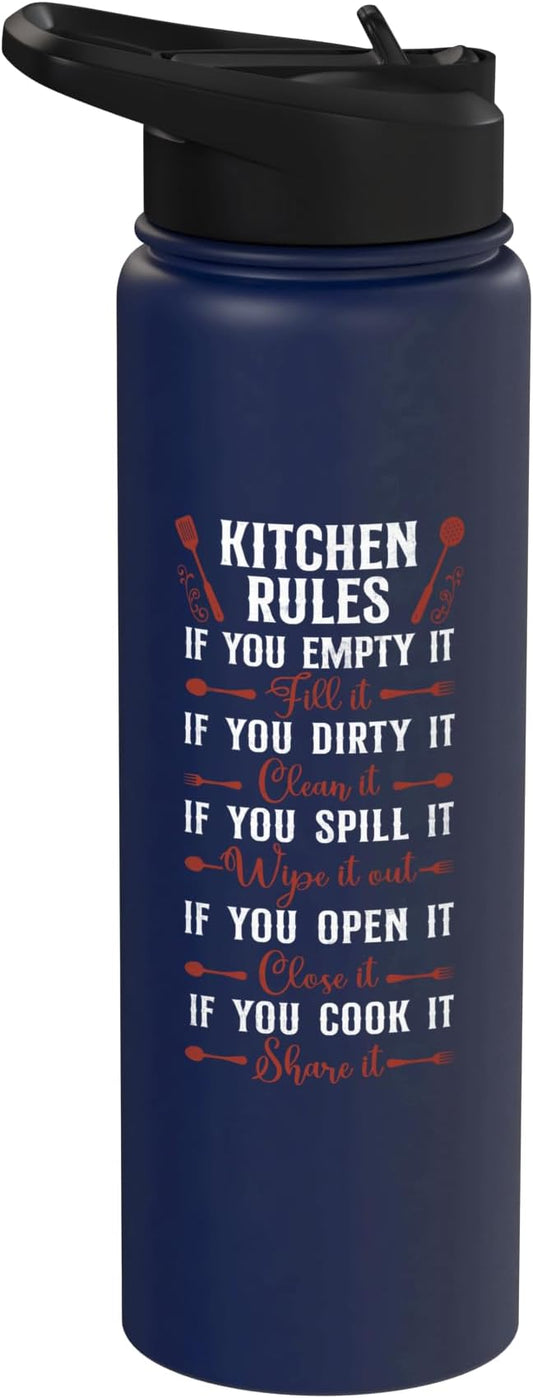 Cooking Cook Kitchen Chef Stainless Steel Insulated Water Bottle