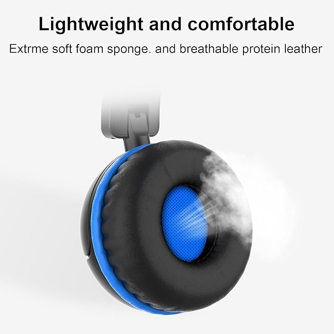 V1 Kids Headphones, Wired Stereo Foldable Tangle-Free 3.5mm Adjustable On-Ear Headphones for Kids for School/Toddlers/Childrens/Teens/Boys/Girls/Ipad/Tablet/Kindle/Phones/Travel/Plane (Black-B)