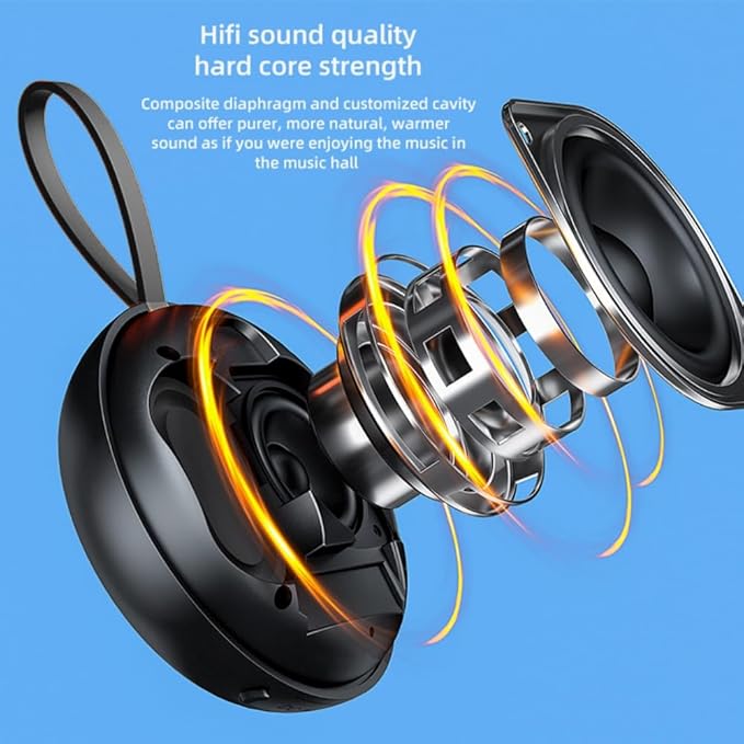 Magnetic Bluetooth Speaker 6W HiFi Sound with TF Card Playback, Built-in Mic, BT5.3, TWS Pairing, IPX6 Waterproof, Wireless Floatable Speaker for Golf Cart & Worksite