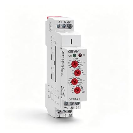 Double Delay on Timer Relay AC230V 2*SPDT 16A Relay Din Rail Type Time Delay Relay(GRT8-2T,AC230V)