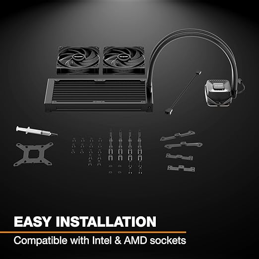 be quiet! Pure Loop 3 240mm All-in-One Water Cooling for Slightly Overclocked AMD/Intel Systems, 2X Pure Wings 3 120mm PWM High-Speed Fans, High Static Pressure, Whisper-Quiet PWM Pump