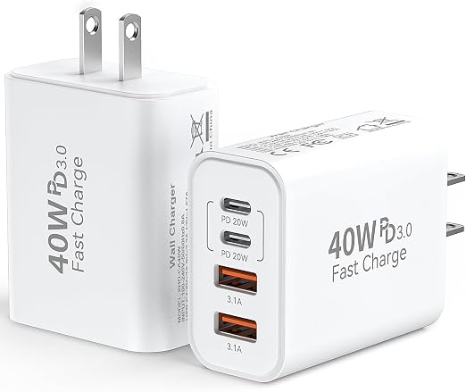 USB C Charger Block 40W USB Type C iPhone 18 Pro Charger Fast Charging Plug