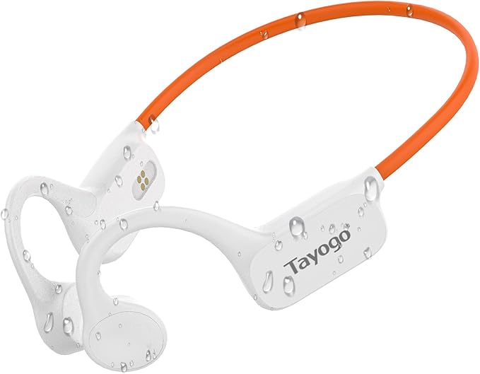 Tayogo 32GB Waterproof MP3 Player for Swimming Laps | IPX8 Bone Conduction Swimming Headphones | Open-Ear Underwater Headset with 8-Hour Playtime