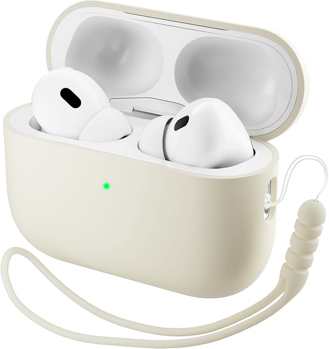 ORNARTO Compatible with AirPods Pro 3 Case 2025, Full Protective Hybrid Silicone for AirPods Pro 3rd Generation Case, Front LED Visible Skin Cover-Starlight