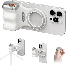 Magnetic Phone Camera Grip,Shooting Holder Selfie Handle Snap(White)
