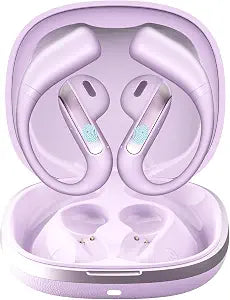 Piluyaa Open Ear Bluetooth 5.3 Earbuds, Wireless Headphones Sport Over Earphones Built-in Mic with Ear Hooks, 58H Playtime Ear Buds Fast Charging, IPX7 Waterproof for Running/Workout—Purple