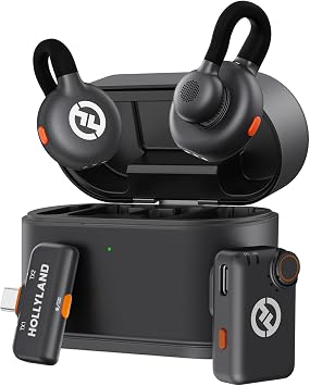 Hollyland Lark M2S Mini Combo (Camera RX+Type-C RX) Wireless Microphone for Camera/iPhone/Android/Laptop, 7g Lightweight, Titanium Clip, 300m Range, Content Creators, Online-Teaching, Streaming
