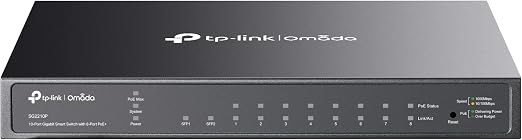 TP-Link TL-SG2210P V3 | Jetstream 8 Port Gigabit Smart Managed PoE Switch | 8 PoE+ Ports @61W, 2 SFP Slots | Omada SDN Integrated | PoE Recovery | IPv6 | Static Routing | Limited Lifetime Protection