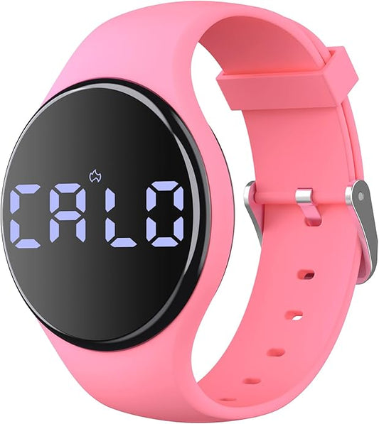 Fitness Tracker Watch with Step Counter for Men and Women, 8 Sets Alarm with Vibration or Music for Schedules Alerts, Rechargeable, Pink, Blue and Black