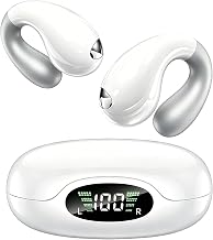 Upgraded Ultra Open Ear Earbuds - Lightweight Comfort Clip-On Wireless Bone Conduction Earbuds, Secure Fit & AI-Powered Clear Calls Bluetooth Open Ear Headphones for Work,Commute,Workout,Snow White - Image 1