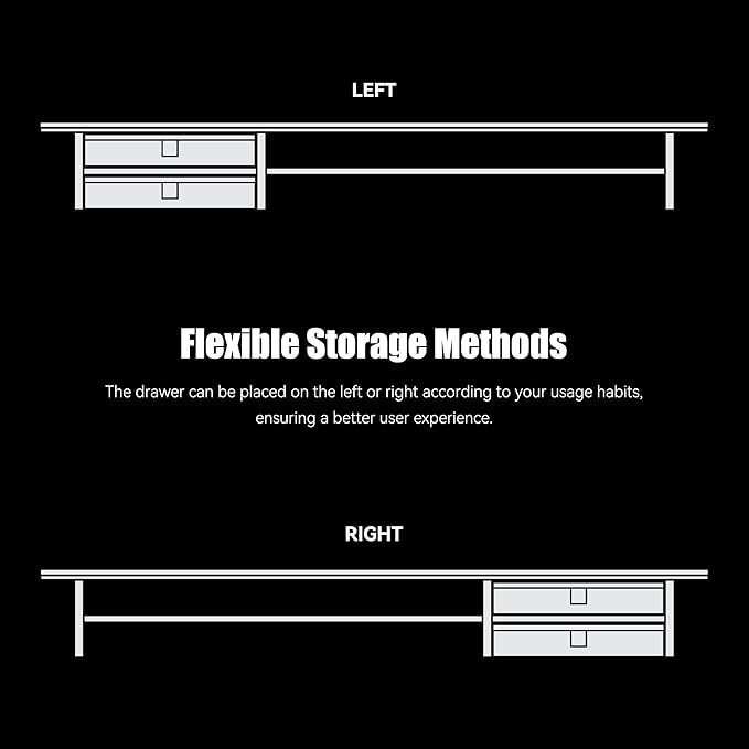 Dual‑Tier Monitor Stand Riser with Drawers, Desktop Organizer Shelf Storage for Computer Screen 2 Monitors, Supports for PC Computer Monitor, Printer, Heavy TV Riser White