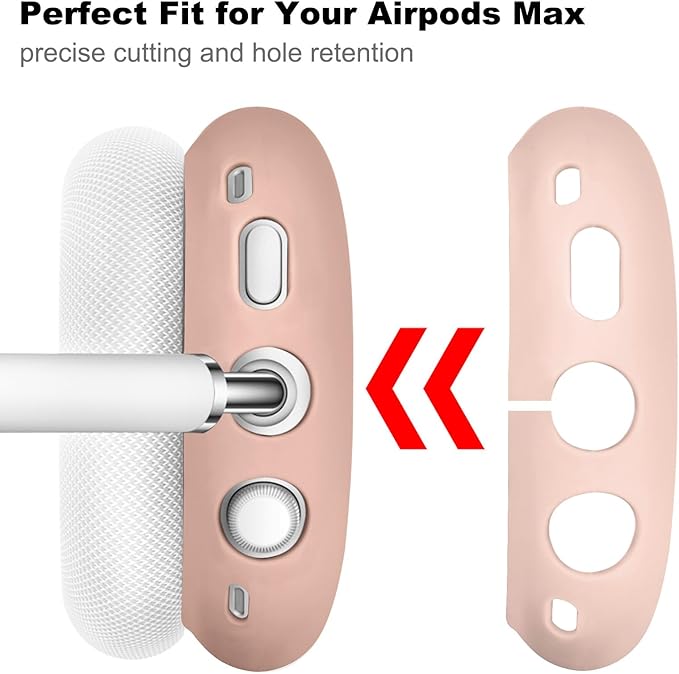 Case for Airpods Max Headphones, Ear Pad Case Cover/Ear Cups Co ver/Headband for AirPods Max (USB-C/Lightning)(2024/2020), Silicone for Apple Airpod Max, Accessories Cases(Milk Tea)
