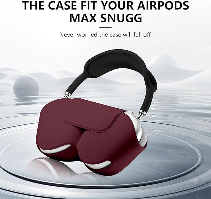 for Apple Airpods Max Case,Headphones Protective Case for AirPod Max Supports Sleep Mode, Anti-Scratch and Anti-Dust,Airpod Pro Max by PU Leather,Claret 2