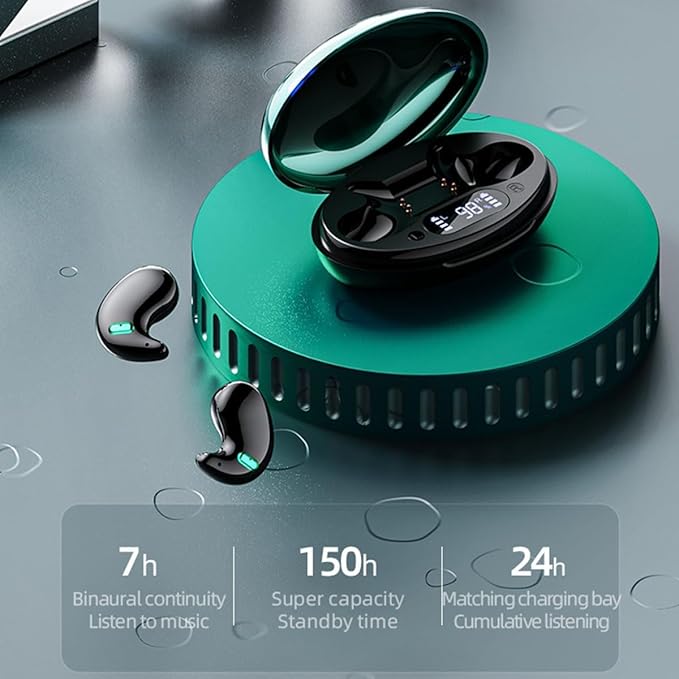 Sleep Headphones Invisible Wireless Bluetooth Sleep Earbuds for Side Sleepers,Comfortable Noise Blocking Wireless Headphones for Sleeping,7H Single Use,Stable Bluetooth 5.2 Connection,Black