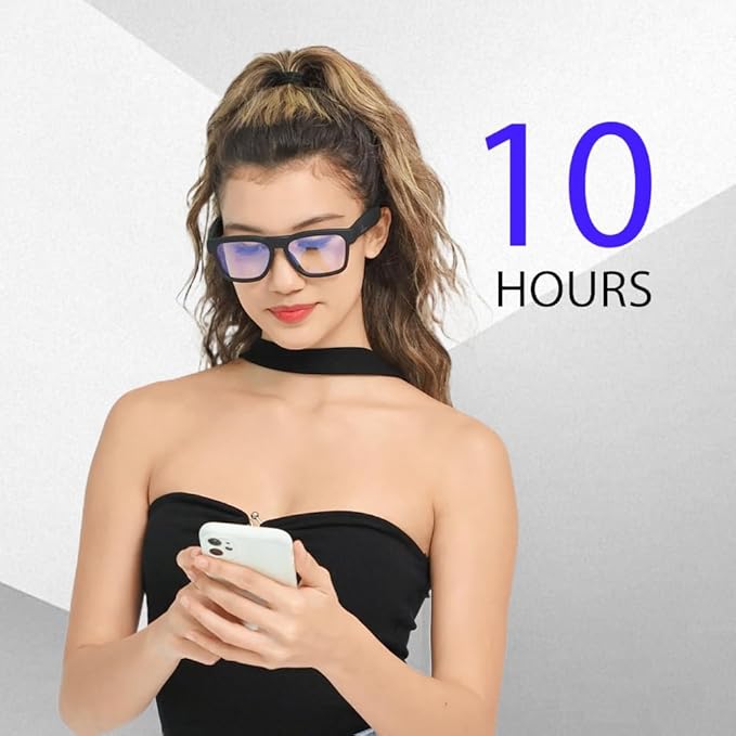 OhO sunshine Bluetooth Glasses: Voice Control and Open Ear Style Smart Glasses to Listen Music & Calls, UV400 Protection Lens