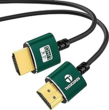 Thsucords Slim HDMI Cables 1.6FT, Ultra Soft & Thin HDMI to HDMI Cord, Extreme Flexible & Skinny HDMI Wire Supports High Speed 4K@60Hz 18gbps 2160p 1080p