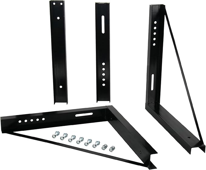24’’x24’’ Bolted Structural Steel Mounting Brackets for underbody Truck Tool Box, Set of 3- Black