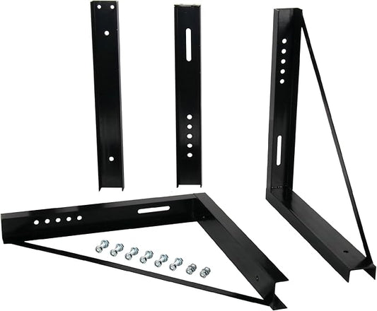 24’’x24’’ Bolted Structural Steel Mounting Brackets for underbody Truck Tool Box, Set of 3- Black