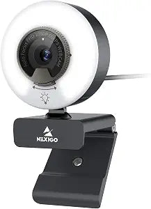 NexiGo N960E 1080P 60FPS Webcam with Light, Software Included, Fast AutoFocus, Built-in Privacy Cover, USB Web Camera, Dual Stereo Microphone, for Zoom Meeting Skype Teams Twitch - Image 1