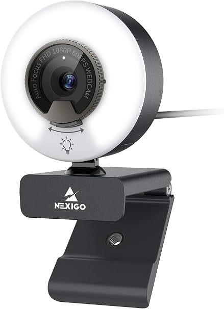 NexiGo N960E 1080P 60FPS Webcam with Light, Software Included, Fast AutoFocus, Built-in Privacy Cover, USB Web Camera, Dual Stereo Microphone, for Zoom Meeting Skype Teams Twitch - Image 5