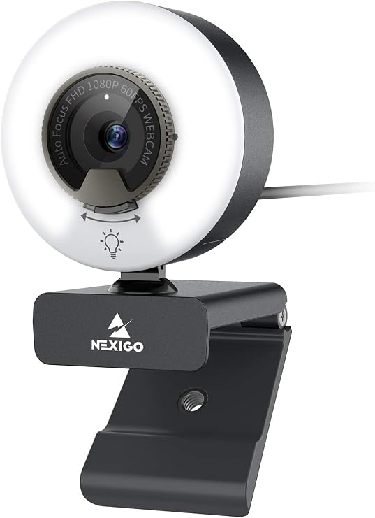 NexiGo N960E 1080P 60FPS Webcam with Light, Software Included, Fast AutoFocus, Built-in Privacy Cover, USB Web Camera, Dual Stereo Microphone, for Zoom Meeting Skype Teams Twitch - Image 7