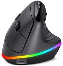 TECKNET RGB Bluetooth Ergonomic Mouse Rechargeable Wireless Multi-Device - Image 1