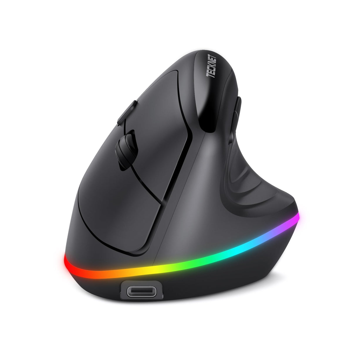 TECKNET RGB Bluetooth Ergonomic Mouse Rechargeable Wireless Multi-Device