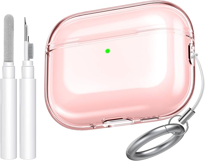 AhaStyle Clear Airpods Pro 3 Case Cover 2025 [Anti-Yellowing] Soft TPU Protective Skin for Apple AirPods Pro 3rd Generation Case with Cleaner Kit Support USB-C Charging Case and Wireless Charging