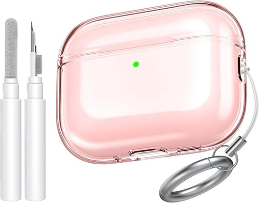 AhaStyle Clear Airpods Pro 3 Case Cover 2025 [Anti-Yellowing] Soft TPU Protective Skin for Apple AirPods Pro 3rd Generation Case with Cleaner Kit Support USB-C Charging Case and Wireless Charging