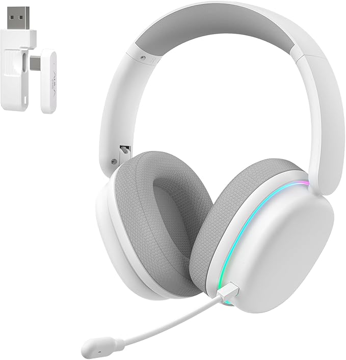 AULA G7 Pro Wireless Gaming Headset with 7.1 Surround Sound, 40mm Driver, BT5.3 Gaming Headphones with Mic, RGB, 10ms Latency, 65H Battery, PC Gaming Headset for PS5,PS4, Switch,Xbox,PC,Phone, Mac