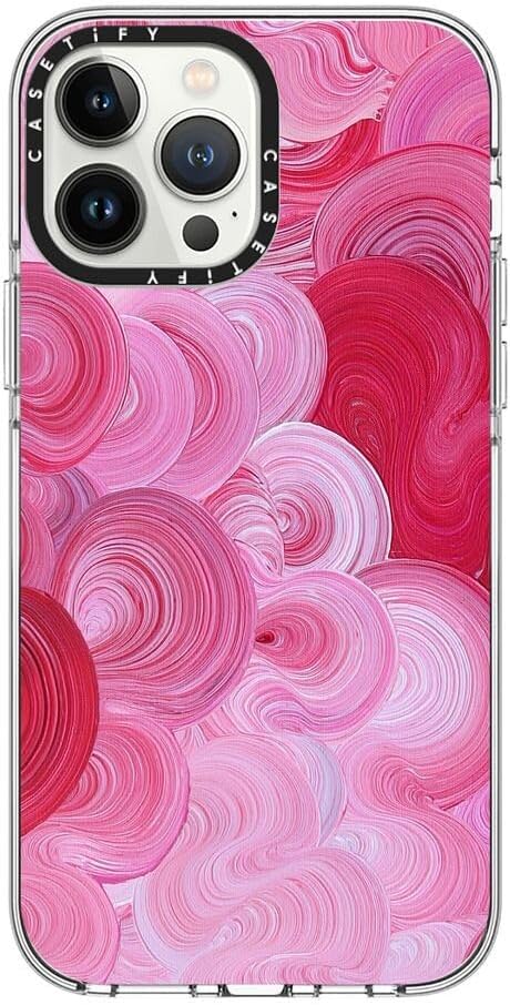 CASETiFY Clear iPhone 13 Pro Max Case [Not Yellowing / 6.6 ft. 3X Military Grade Drop Protection/Compatible with Magsafe] - Strawberry Dream - Clear