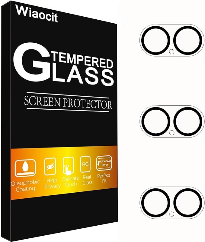 Wiaocit 3 Pack Tempered Glass Camera Lens Protector for iPhone 17, 9H Hardness, Anti-Scratch, Case Friendly