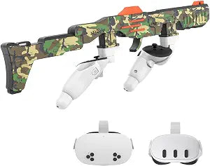 VR Handle Attachment Compatible with Meta Quest 3S/3S Xbox Edition, Weighted Gunstock Grip Enhance FPS Game Experience Holding Feel, Ideal Gift for Birthday and Christmas(Camouflage)