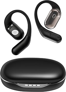 Open Ear Headphones, Over Ear Earbuds with Ear Hooks, True Wireless Bluetooth 6.0 Earphones with Mics, Stereo Sound, Ultra-Comfort, 60H Playtime, IPX7 Waterproof Ear Buds for Running Workout