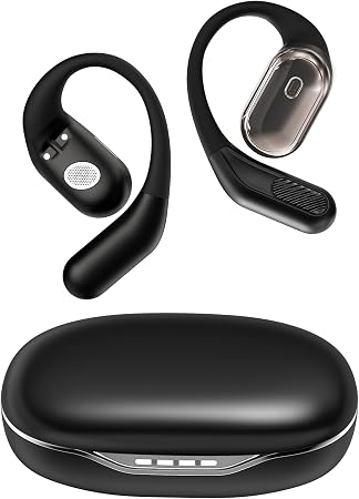Open Ear Headphones, Over Ear Earbuds with Ear Hooks, True Wireless Bluetooth 6.0 Earphones with Mics, Stereo Sound, Ultra-Comfort, 60H Playtime, IPX7 Waterproof Ear Buds for Running Workout