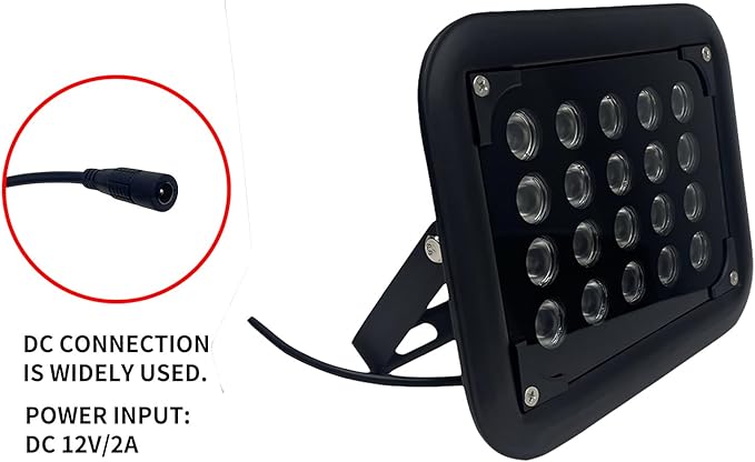 IR Illuminator for CCTV Security Cameras,12V ir Light 6 LED Infrared Illuminator Lights, Rainproof, Automatic Switch at Night (20-lamp IR Illuminator Aluminum)