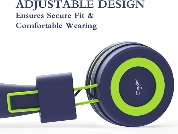 ELECDER i37 Kids Headphones Children Girls Boys Teens Foldable Adjustable On Ear Headphones 3.5mm Jack Compatible Cellphones Computer MP3/4 Kindle School Tablet Navy