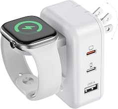 100W 4in1 Charger with Apple Watch Charging, Fast USB C Charger Block Dual Foldable Travel Essentials for iPhone 17/16/15 Series, iPad, MacBook Pro/Air, iWatch - Image 1