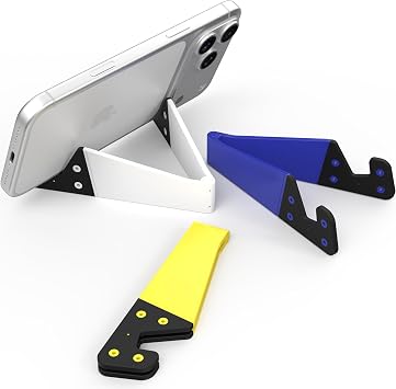 3 Pcs Portable Cell Phone Stand for Desk, Universal V-Shape Kickstand Mount, Foldable Pocket Travel Phone Holder, Compatible with iPhone, iPad, Kindle, Tablets, Smartphones