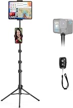 OMOTON 65" Tablet Floor Stand Tripod for iPad with Remote, 360°Phone Holder