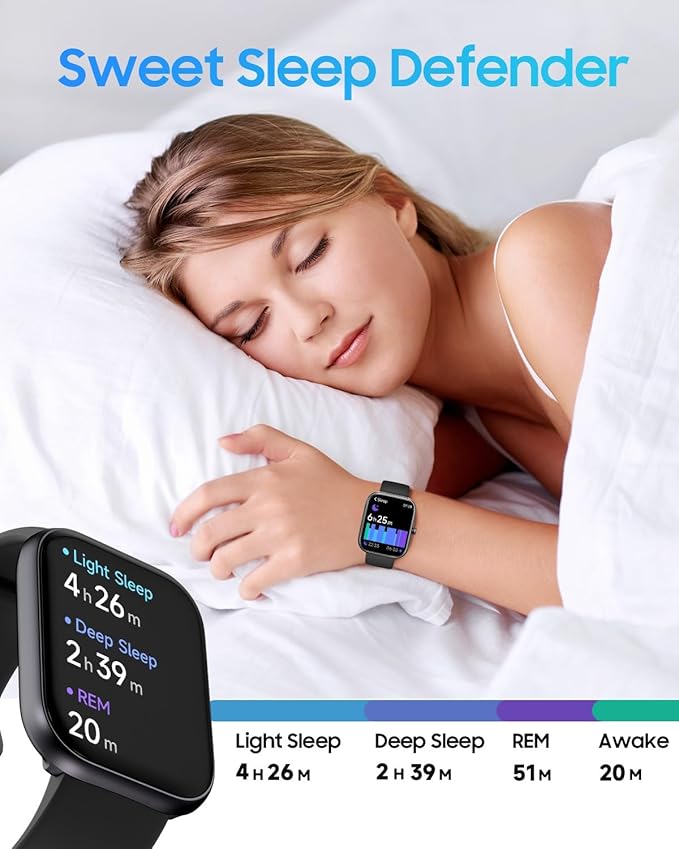 TOOBUR Smart Watch for Men Women, Alexa Built-in, Answer/Make Calls, 1.91" HD Screen Fitness Watch, IP68 Waterproof, 100 Sports, Heart Rate Monitor, Sleep Tracker, Smartwatch Compatible Android iOS