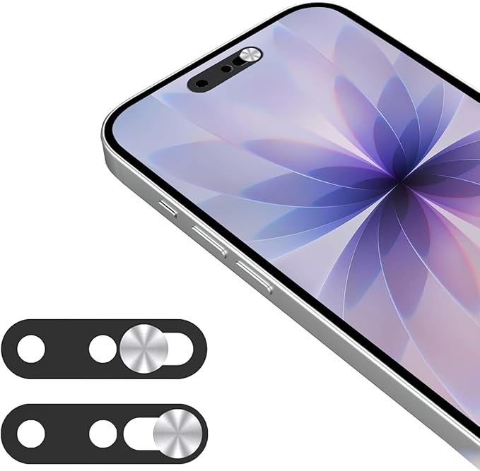 Front Camera Cover Compatible for iPhone 14Pro/14 Pro Max/15/15Plus/15Pro/15Pro Max,Protect Privacy and Security,Not Affect Face ID,Protect Privacy and Security,Not Affect Face ID,2 Pack-Silver