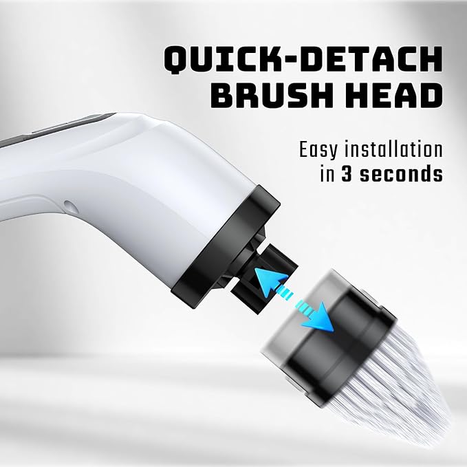 2 Pieces Electric Spin Scrubber - Cordless Bathroom Scrubber with 7 Brush Heads - Dual Speed IPX7 Waterproof Power Scrubber for Heavy-Duty Bathtub, Glass, Tile, and Car Cleaning