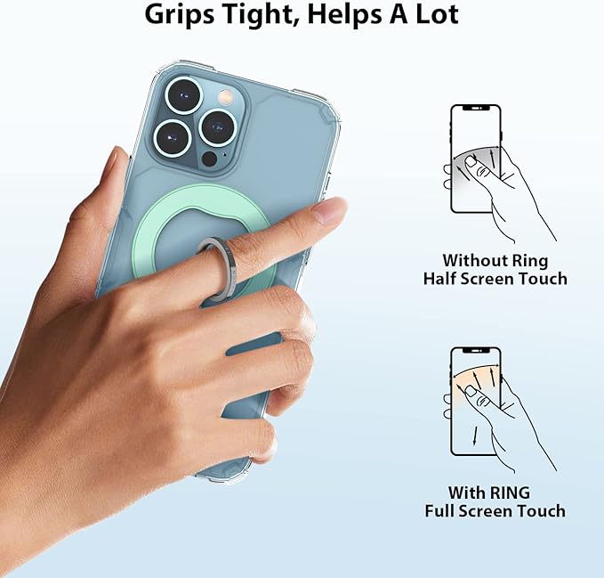 Nillkin Phone Grip Mint Green, (SnapGrip) Metal Phone Ring Holder Stand, Adjustable Kickstand, Phone Gripper for Back of Phone S22 Ultra, S22 for iPhone 13, 13 Pro, 13 Mini, XS,11,Pixel 6