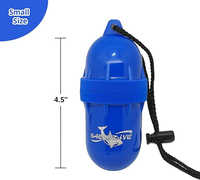 Cylinder Dry Box with Lanyard - Waterproof Container, Watertight Key Pouch Holder - For Snorkeling, Boat, Kayak, Diving, and Water Activities (Green, Small)