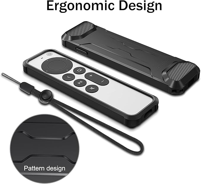 Fintie Protective Case for Apple TV Remote 2021 2022 - Soft TPU Lightweight Anti Slip Shockproof Cover + 2-in-1 Silicone Case for Apple TV Siri Remote (2nd Gen/3rd Gen) and Apple AirTag (Pack of 2)