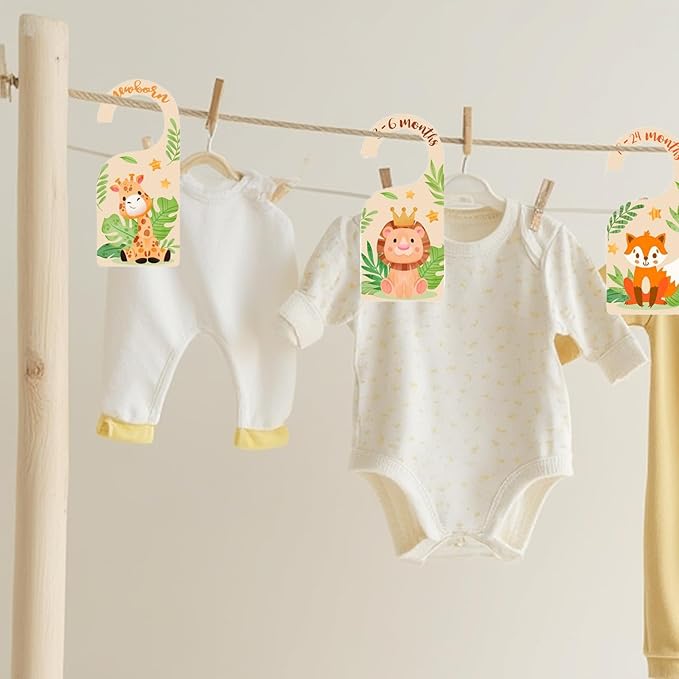 Baby Clothes Organizer - 8 Colorful Zoo Friends Baby Closet Dividers, Size Sorting Magic for Your Little One's Wardrobe (Colorful Number)