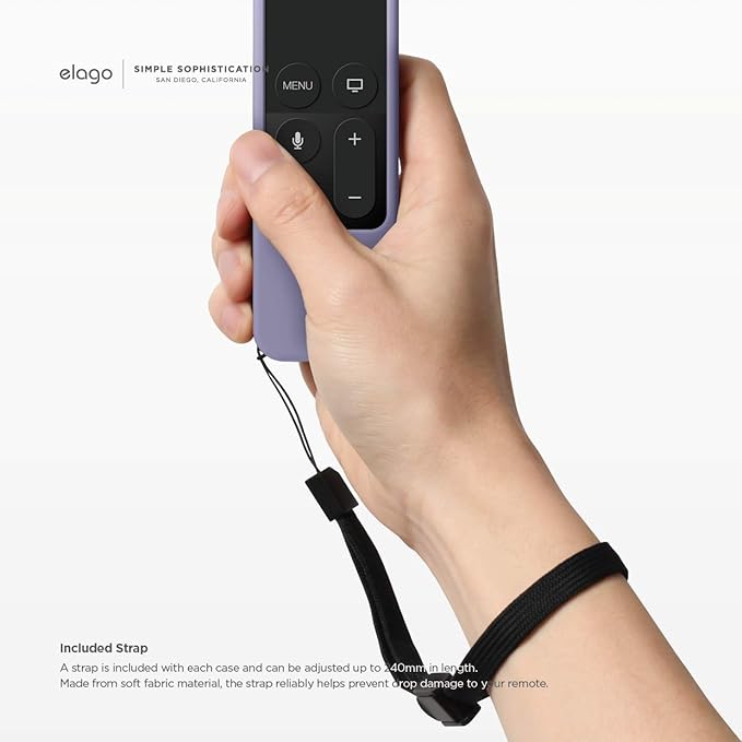 elago R1 Intelli Case [Lavender Grey]-[Magnet Technology][Anti-Slip][Lanyard Included][Heavy Shock Absorption] Compatible with Apple TV Siri Remote 1st Generation
