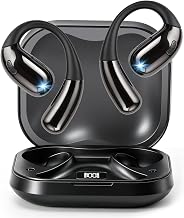 Open Ear Clip Wireless Earbuds Bone Conduction Headphones, Bluetooth 5.4, Open Ear Design for Running Fitness,Office，Built-in Mic, IPX7 Waterproof, LED Display Charging Case,Ear Hooks Black - Image 1